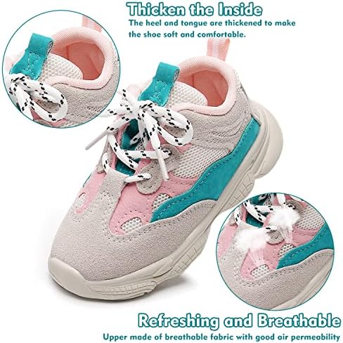 הונגטייה פעוטות בנות בנות נעלי נעלי ספורט ריצות תינוקות טניס נושמות נעלי ספורט תחרה סוליות עבותות ללא החלקה