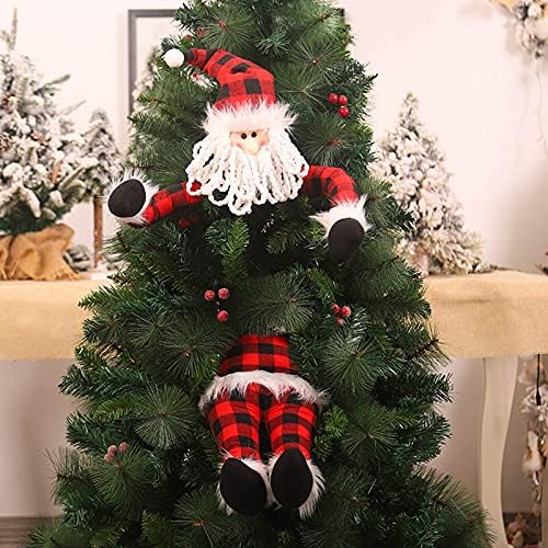 קישוט חג המולד של XIOS חופשות חורף לחג המולד חיבוק עץ סנטה טופר- עץ חג המולד טופר סנטה האגגר אופנוען