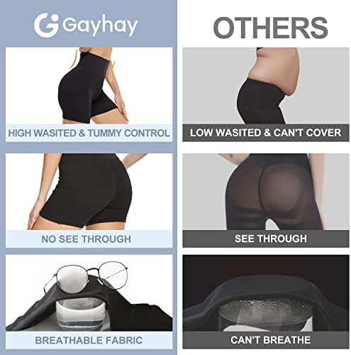GayHay 3 חבילות מכנסי אופנוען נשים - 5 מכנסיים קצרים רכים חמאה מותניים גבוהים ליוגה אימון אתלטי