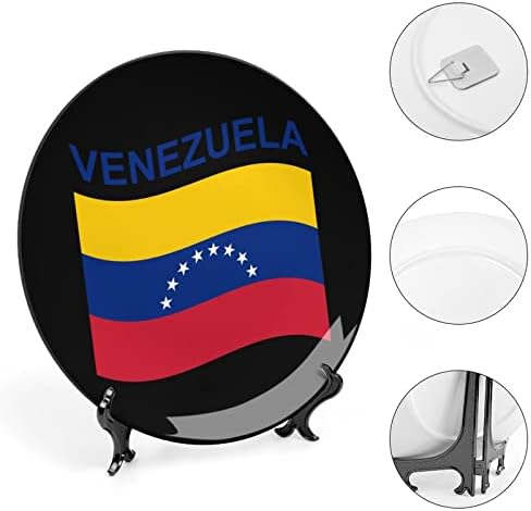 דגל של וונצואלה עצם קרמיקה סין צלחות דקורטיביות עם צלחות ארוחת ערב של קישוטים תלויים