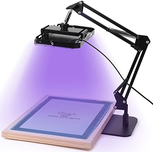 CAYDO 50W יחידת חשיפת LED להדפסת מסך, אור הדפסת מסך UV עם מעמד נשלף ומתכוונן עם ערכת הדפסת מסך 38 חלקים להדפסת