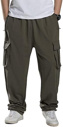 מכנסי טרנינג של קינגואה מטען לגברים שרוך מכנסי מטען רחבים מכנסיים רץ מכנסיים צמר מכנסי זיעה