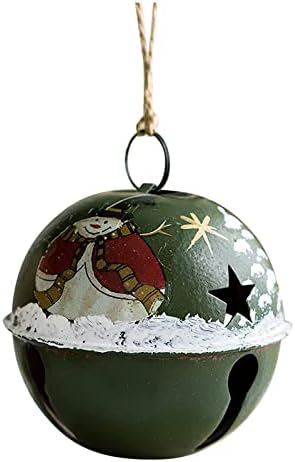 שרשראות קריסטל למלאכות חג המולד תליון פעמון עתיק ברזל שלג פעמון פעמון תליון עץ חג המולד קישוט