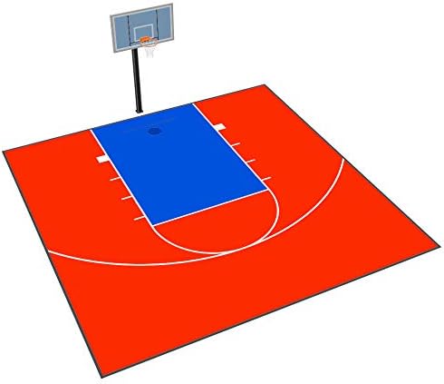 ערכת חצי מגרש חצי כדורסל חיצונית 30ft x 30ft - קווים וקצוות כלולים - תוצרת ארהב