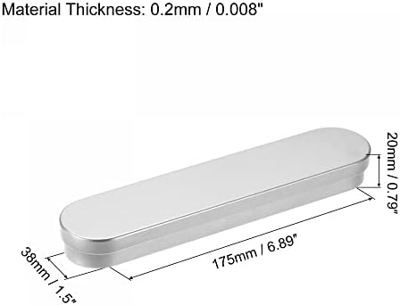 קופסת פח מתכת UXCell, 6 יחידות 6.89 x 1.5 x 0.79 מכולות פח ריקות עם מכסים צירים, צליל כסף, למארגן ביתי,