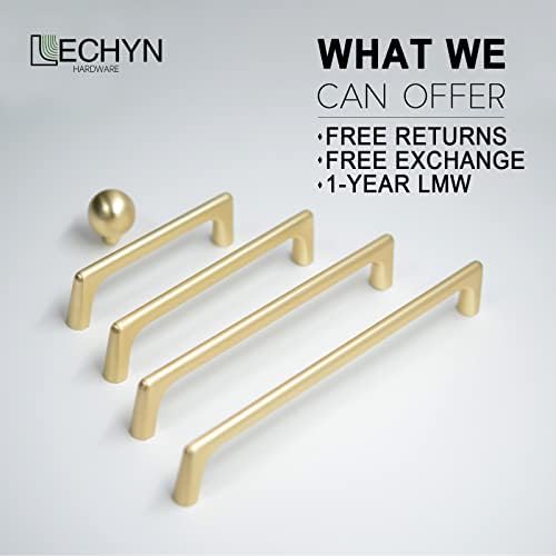 Lechyn 20 חבילה 5 '' מוברש מוצק ארון זהב ארון ארון ארון ארונות חומרה מושכת ידיות לפלדת אל חלד מודרנית