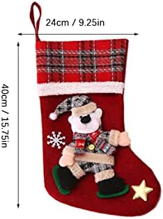 קישוט לחג המולד של XIOS 2022 קישוטי חג המולד גרביים גדולות גרבי חג המולד עץ חג המולד תליון מתנות שקיות