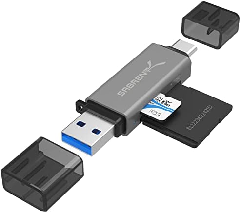 SABRENT USB 3.0 ו-USB Type-C OTG קורא כרטיסים תומך SD, SDHC, SDXC, MMC/Sd, T-Flash