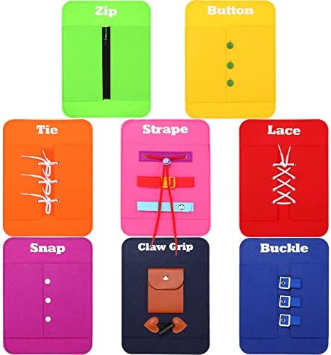 8 חלקים צעצועים למידה מוקדמת כישורי חיים בסיסיים לוח עסוק בלוח פעוטות לומדים ללידת תרגול כולל מיקוד, הצמד, כפתור,