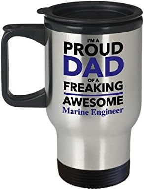 אבא גאה של ספל קפה מסע מהנדס ימי מדהים, מתנה ליום אבות לאבא מבן בת ילדים