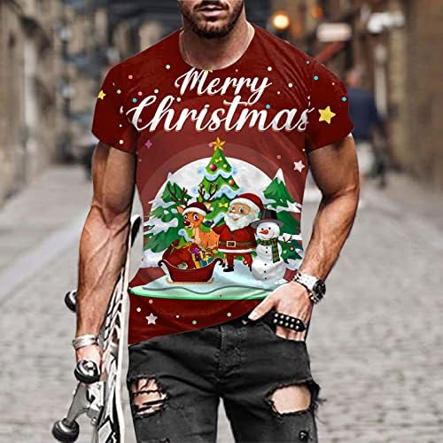 חולצות טריקו של Dsodan Mens חג המולד סנטה קלאוס חייל הדפסה צמרות שרוול קצר מצחיק חג המולד מצחיק מסיבה