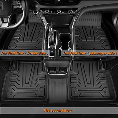 מחצלות רצפת רכב של Keyoog מחצלת רכב שחור TPE מיוחד לכל מזג אוויר מזג האוויר כוללת שורה 1 ו -2, תואמת