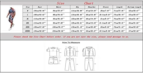 Ruiruilico Vintage Short שרוול תביעות לגברים 4 ביולי חולצת טי קיץ מזדמנים ותלבושות מכנסיים קצרים