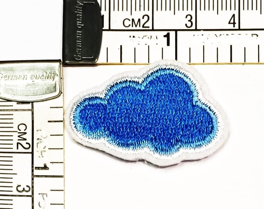 קליינפלוס 2 יחידות. מיני די חמוד עננים קריקטורה ילדי ילדים כחול תיקון רקום ברזל על תג לתפור