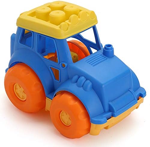 Lotfancy 9 '' צעצוע של משאית dump לילדים, משאית חול פלסטיק קטנה, צעצוע רכב בנייה לפעוטות לתינוקות חיצוניים, BPA