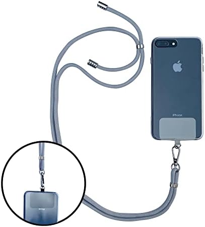 אוניברסלי אפור טלפון שרוך עם רצועה מתכווננת-תכליתי עבור טלפון , תג או מפתחות