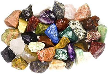 אבני חן מהפנטות 2 קילוגרמים בתפזורת תערובת אבן הודו מחוספסת - מעל 25 סוגי אבן - אבנים גולמיות