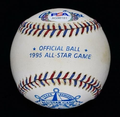 נדיר נולן ראיין 8x אול סטאר חתום 1995 בייסבול כל הכוכב PSA COA AG98181 - כדורי בייסבול עם חתימה