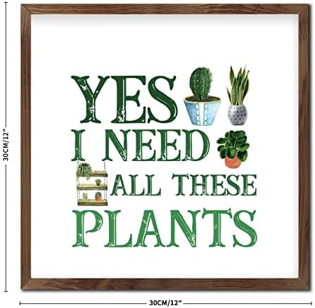 כן אני באמת צריך את כל הצמחים האלה שלט שולחן קיר מעץ עיצוב בית תלייה זר עסיסי דרום -מערבי שלטי פרחים