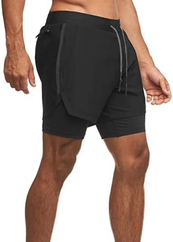 DGKaxiyahm שכבה כפולה של גברים אמצע עלייה אמצע ריצה קצרה של חמש נקודות ארוגות מכנסיים קצרים