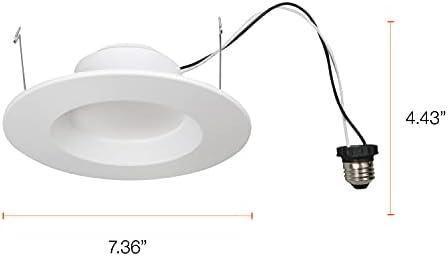 Sylvania 5 /6 LED תאורה שקועה תאורה עם קיצוץ, ניתן לעמעום, 9W = 65W, 675 לומן, לבן רך, 3000K,