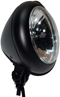 מנורת פנס אופנוע שחורה במיוחד 7 ח4 12 וולט 60/55 וולט מתאימה להארלי ופר בובר קפה רייסר סיור אופניים מותאמים