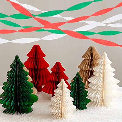 קישוטים חג המולד ירוק אדום לבן קרפ נייר סטרימרים קישוטים למסיבה איטלקית MARIO נושא יום הולדת מסיבת בית קישוט