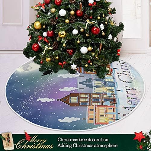 Oarencol חג שמח סנטה איילים מזחלת בית ירח מושלג חצאית עץ חג המולד של מושל