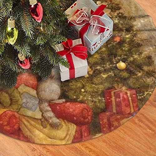 חצאית עץ חג המולד עץ חג המולד של LVESHOP חצאית עץ חג המולד עגול יוקרה עגול מקורה חיצוני כפרי קישוטי חג עץ חג המולד