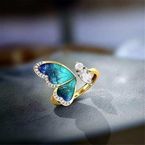 2023 מתנת טבעת Big Brystal New Buterfly טבעת רינלימונד טבעת טבעת צורה יהלום טבעת טבעת טבעת Buterfly טבעות