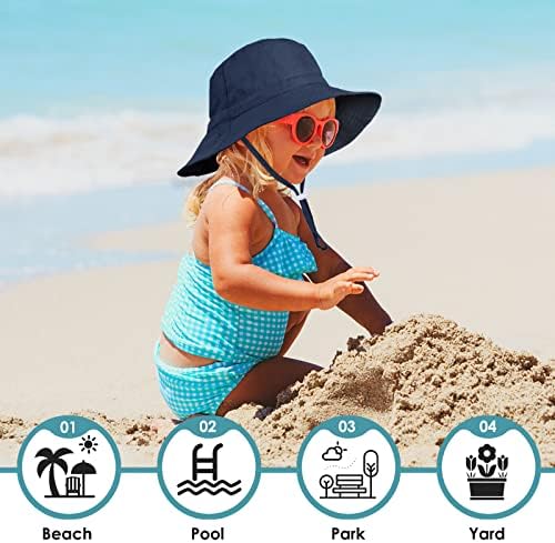 תינוק שמש כובע פעוט קיץ 50 + שמש הגנת תינוק ילד כובעי חוף כובעי רחב ברים דלי עבור תינוקת מתכוונן ילד