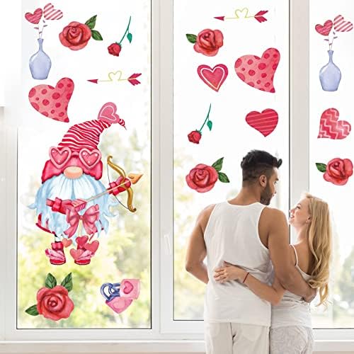 BSXGSE יום האהבה מדבקה בסלון חדר שינה קישוט קיר קיר דבק עצמיות דבק זכוכית מזכוכית מדבקת דלת מצוירת
