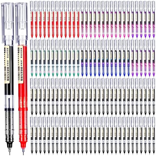 100 יח 'עטים נקודתיים דקים במיוחד ייבוש מהיר דיו 0.5 ממ עטים כדור גלגול עטים כדורי צבע רב -צבעוני