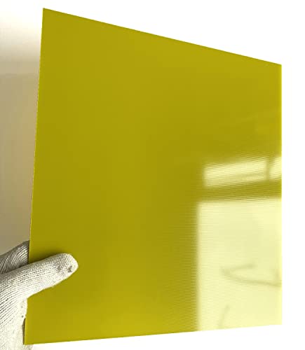 גיליון G10 FR4 Garolite, לוח צלחת סיבי זכוכית 2.0 ממ 335x300x2.0 ממ צבע צהוב