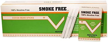סיגריות קקאו צמחי מרפא ללא עשן - חבילה 1 מנטול - טבק וניקוטין בחינם - לא ממכר - תחליף טבק - טעם מנטול פרימיום