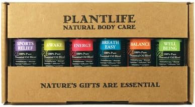 מערך מתנות של PlantLife היה מערך מתנות 6 חבילות ארומתרפיה ערכת שמן אתרי - אין תוספים או חומרי מילוי - מיוצרים