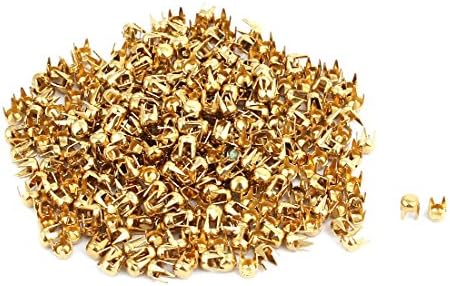 AEXIT 500PCS 3 ממ חומרה ביתית DIY DIY צורה עגולה נייר ראש טון זהב בראד זהב לדגם מלאכת סקראפינג: