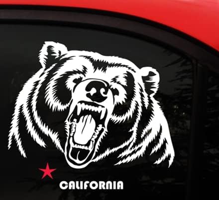 מדבקת מדבקות דוב גריזלי בקליפורניה - x גדול 9.6 x 8.6 אינץ ' - גדול! ויניל חיצוני/מקורה לקיר מחשב