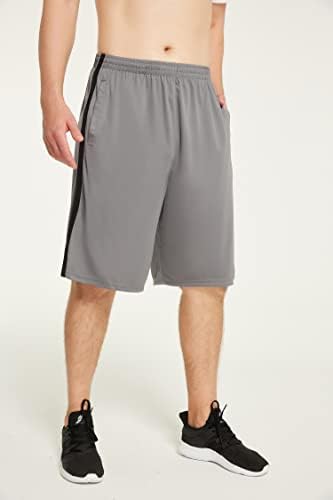 מכנסי כדורסל לגברים של Iukio עם כיסים עם מכנסיים קצרים של מכנסי אימון מכנסיים אימונים
