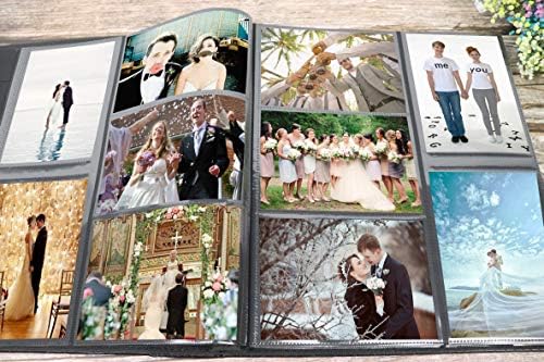 אלבום תמונות 4 על 6 600 תמונות שחור דפים גדול קיבולת עור כיסוי תזכיר אלבום חתונה משפחה אלבומי תמונות מחזיק 600