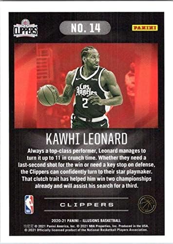 2020-21 אשליות פאניני 14 Kawhi לאונרד לוס אנג'לס קליפרס NBA כרטיס מסחר בכדורסל