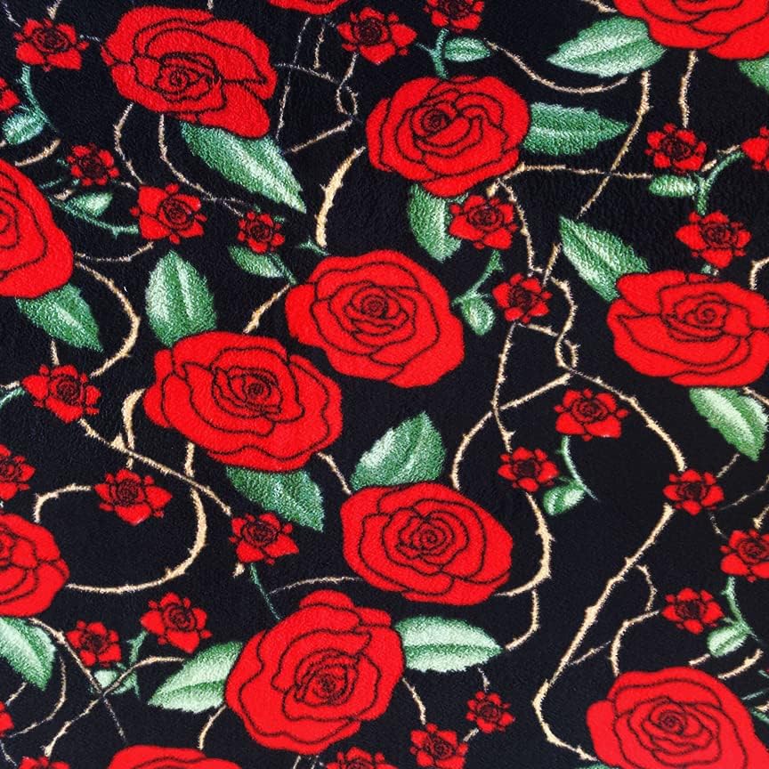 פיקו טקסטיל ורדים אדומים בד צמר-15 מטר בסגנון בורג פט 927