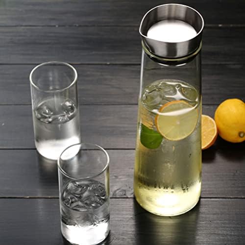 מיכלי זכוכית לוקסשיני קנקן מים עם מכסה 1L מיכלי משקאות זכוכית צנצנת משקה קר משקה קר קרח תה קומקום