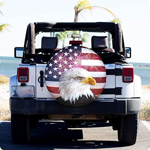 כיסוי צמיג חילוף דגל אמריקאי לאביזרי קרוואן קרוואן נשר אביזרי גלגל חניון לנגררים נגררים אטומים