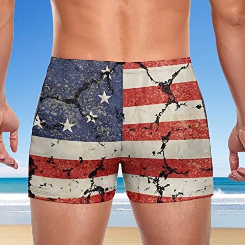 4 ביולי הדפס גרפי של הגברים שרוך דגל אמריקאי פטריוטי מזדמן מודפס תלבושת קיץ עם כיסים