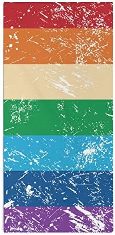 דגל זכויות הומוסקסואלי להטבים מגבות ידיים לגוף שטיפת גוף שטיפת בגדים רכים עם חמוד מודפס למלון מטבח אמבטיה
