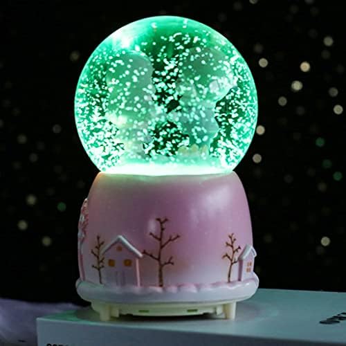 Dlvkhkl אורות צבע יצירתיים צפים פתיתי שלג אור ירח לבן זוג זכוכית כדורי כדורי קופסת מוסיקה קופסת טנאבאטה מתנה
