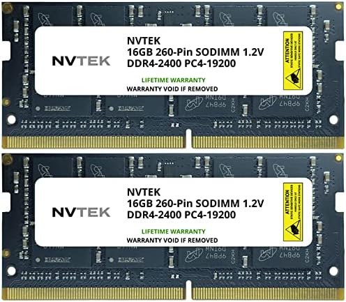 ערכת NVTEK 32GB DDR4-2400 PC4 19200 SODIMM מחשב נייד שדרוג זיכרון זיכרון RAM של SODIMM