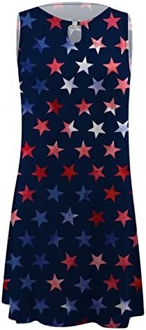 מיאשוי שמלה קצרה מזדמן יום העצמאות לנשים הדפסת חולצות קיץ יומיות לנשים שמלות פסחא טנק צוואר