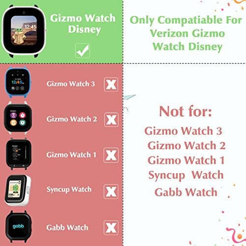 מגן מסך Polyjoy 3 Pack תואם ל- Verizon Gizmo Watch Disney Edition Smartwatch Smartwatch, כיסוי מלא מחשב קשיח